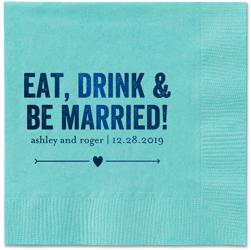 Married Fun Napkins, Blue, Aqua, Midnight