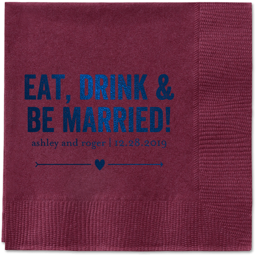 Married Fun Napkins, Blue, Berry, Midnight