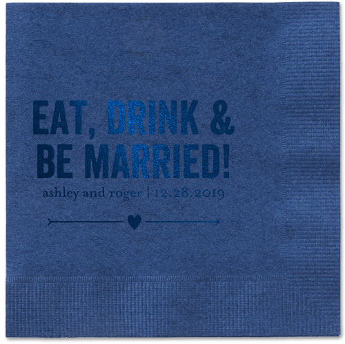 Married Fun Napkins, Blue, Navy, Midnight