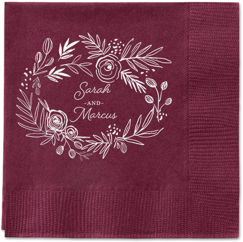 Delightfully Entwined Napkins, White, Berry