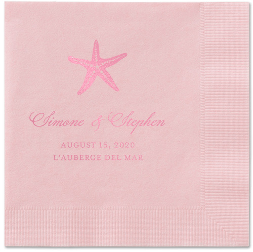Stylish Starfish Napkins, Pink, Blush