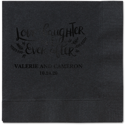 Love And Laughter Forever Napkins, Black, Black, Black