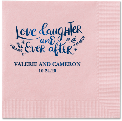 Love And Laughter Forever Napkins, Blue, Blush, Midnight