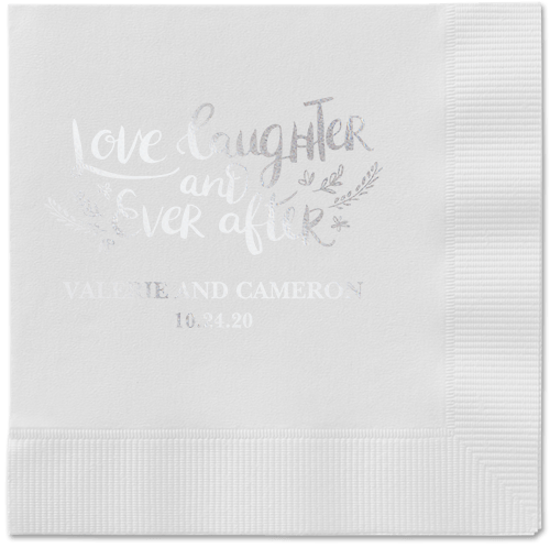 Love And Laughter Forever Napkins, Grey, White