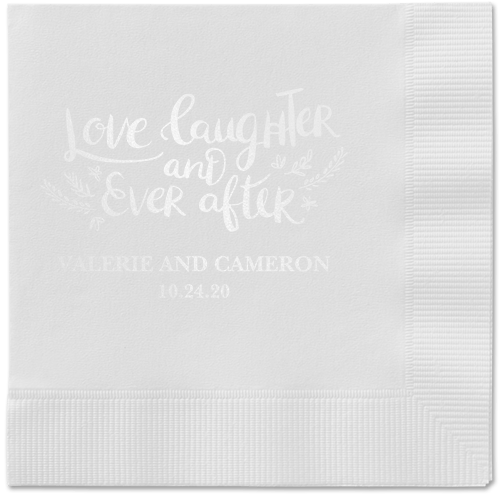 Love And Laughter Forever Napkins, White, White, White