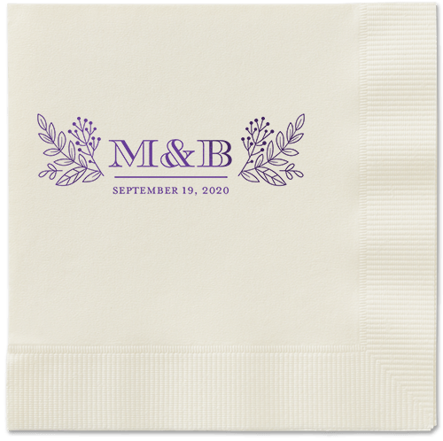 Captivated Chalk Napkins, Purple, Ecru, Purple