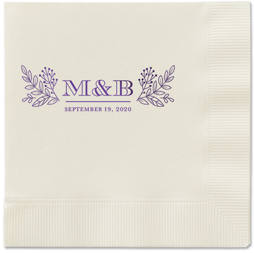 Captivated Chalk Napkins, Purple, Ecru