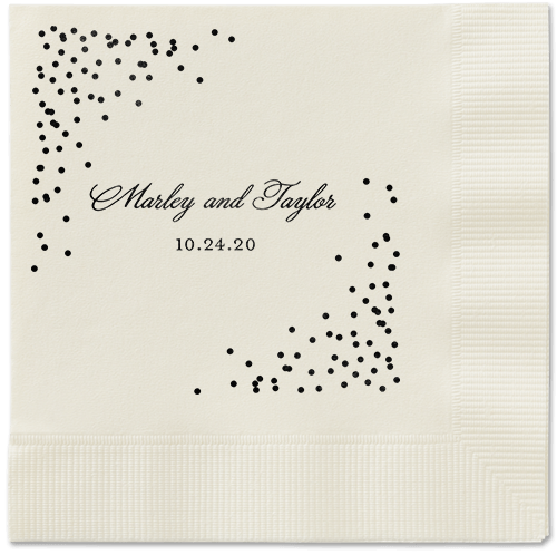 Confetti Greeting Napkins, Black, Ecru, Black