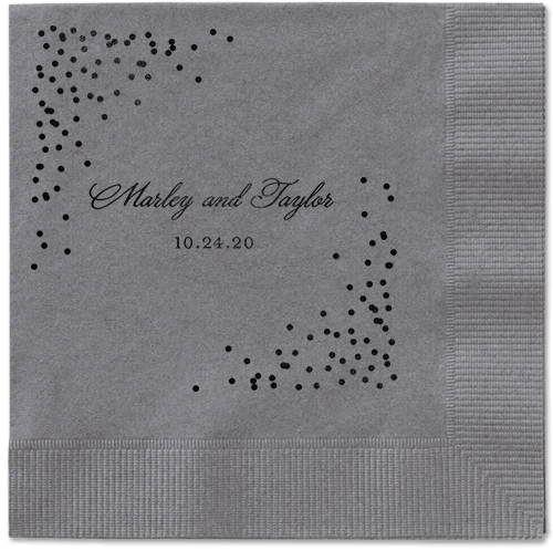 Confetti Greeting Napkins, Black, Pewter, Black