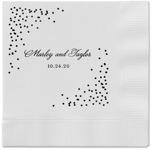 Confetti Greeting Napkins, Black, White, Black