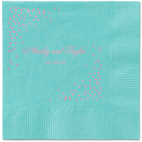 Confetti Greeting Napkins, Pink, Aqua, Blush