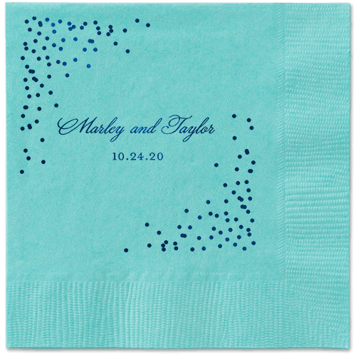 Confetti Greeting Napkins, Blue, Aqua, Midnight