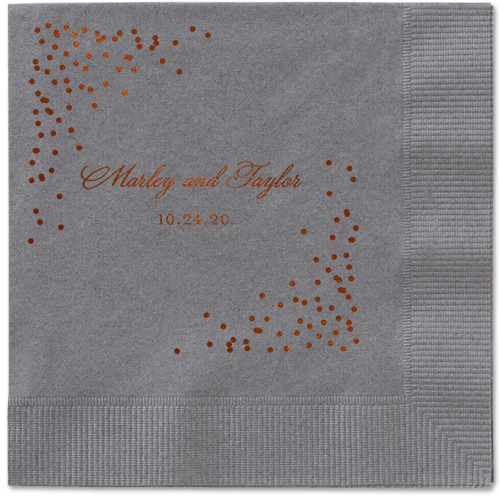 Confetti Greeting Napkins, Brown, Pewter, Mocha