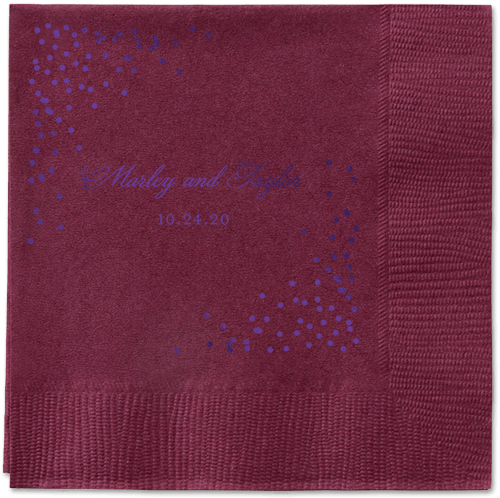 Confetti Greeting Napkins, Purple, Berry