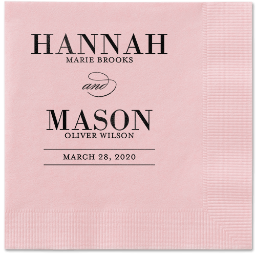 Divine Elegance Napkins, Black, Blush, Black