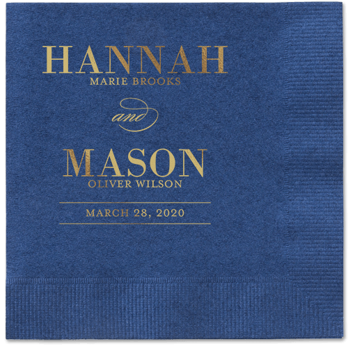 Divine Elegance Napkins, Yellow, Navy, Gold