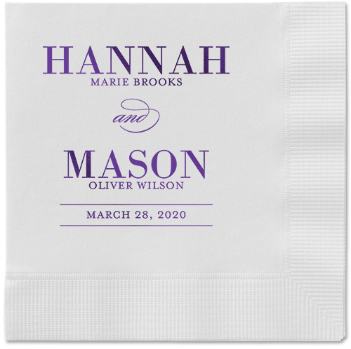 Divine Elegance Napkins, Purple, White, Purple