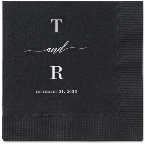 Diamond Blossoms Napkin, Grey, Black, Silver