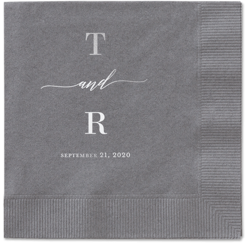 Diamond Blossoms Napkin, Grey, Pewter, Silver