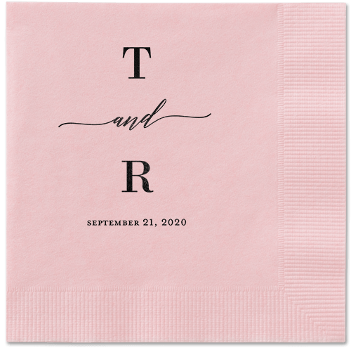 Diamond Blossoms Napkin, Black, Blush