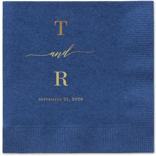 Diamond Blossoms Napkin, Yellow, Navy, Gold