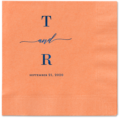 Diamond Blossoms Napkin, Blue, Coral, Midnight