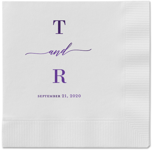 Diamond Blossoms Napkin, Purple, White, Purple
