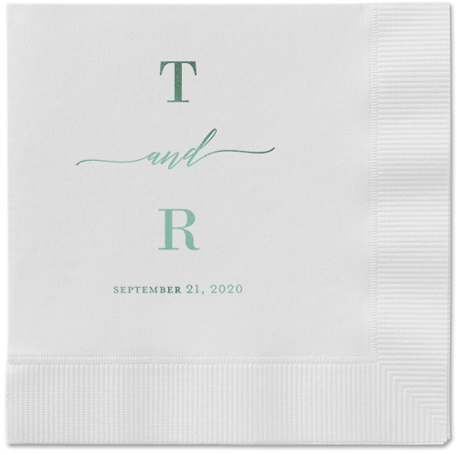 Diamond Blossoms Napkin, Green, White