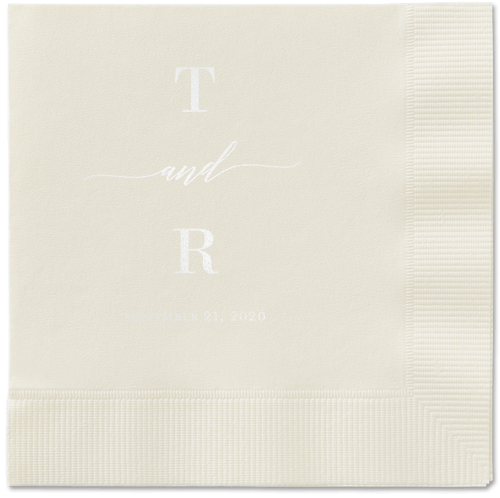 Diamond Blossoms Napkin, White, Ecru, White