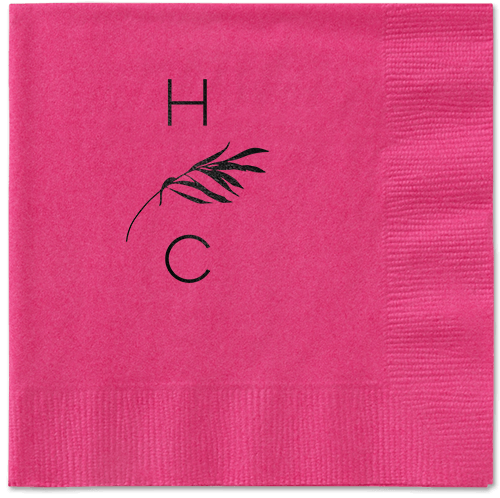 Tropical Herald Napkin, Black, Magenta