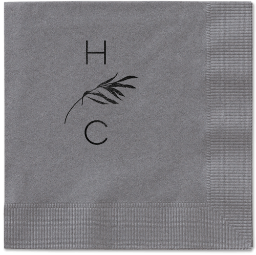 Tropical Herald Napkin, Black, Pewter, Black