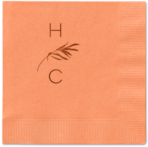 Tropical Herald Napkin, Brown, Coral