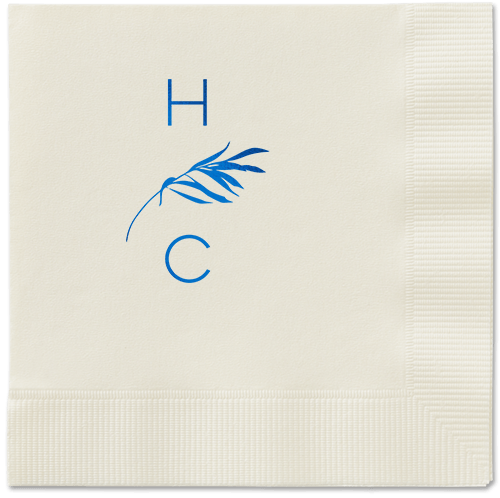 Tropical Herald Napkin, Blue, Ecru, Royal
