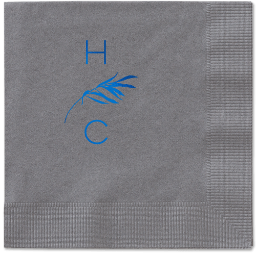 Tropical Herald Napkin, Blue, Pewter