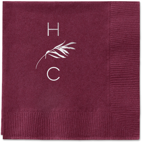 Tropical Herald Napkin, Grey, Berry