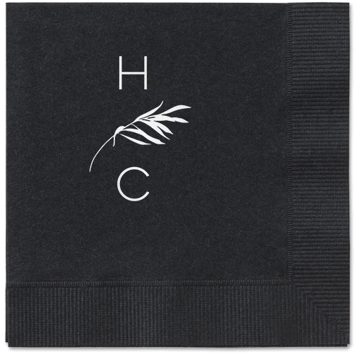 Tropical Herald Napkin, White, Black