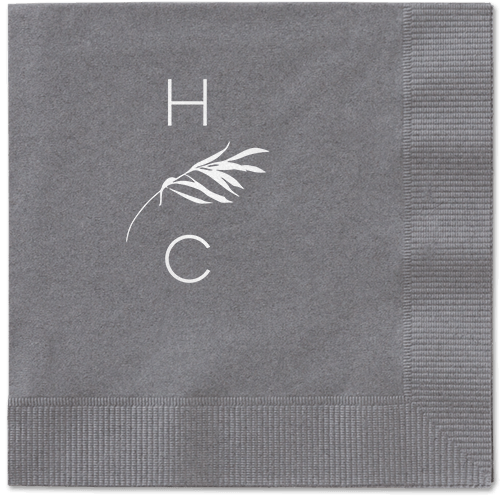 Tropical Herald Napkin, White, Pewter, White