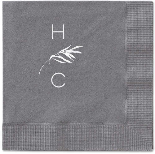 Tropical Herald Napkin, White, Pewter