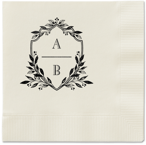 Classic Herald Napkin, Black, Ecru