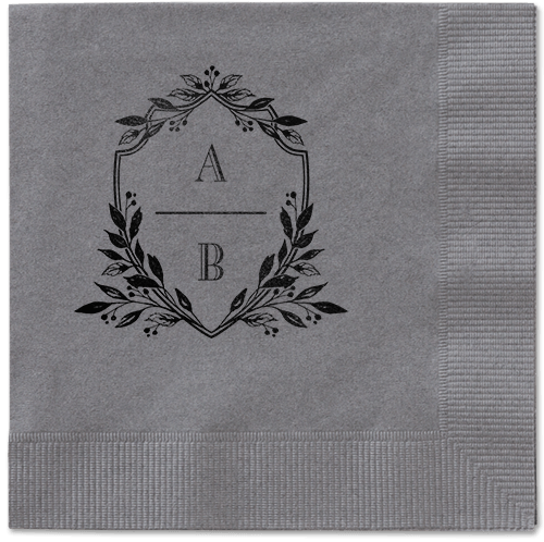 Classic Herald Napkin, Black, Pewter, Black