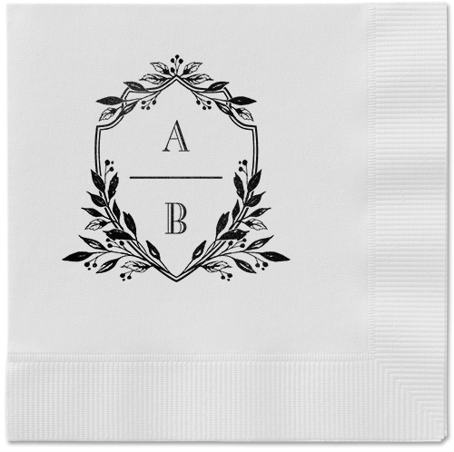Classic Herald Napkin, Black, White