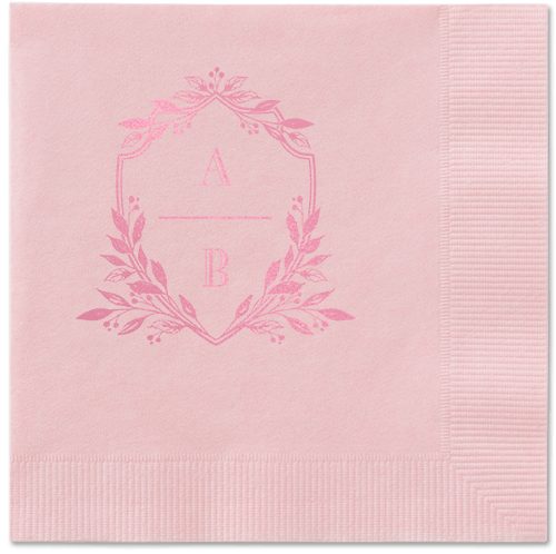 Classic Herald Napkin, Pink, Blush, Blush