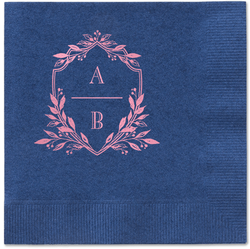 Classic Herald Napkin, Pink, Navy