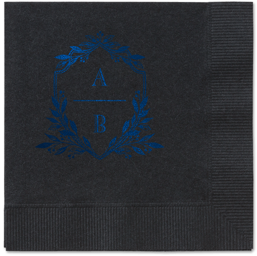 Classic Herald Napkin, Blue, Black, Midnight