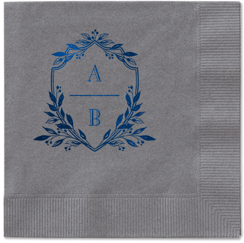 Classic Herald Napkin, Blue, Pewter