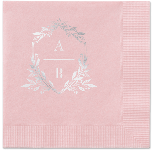 Classic Herald Napkin, Grey, Blush