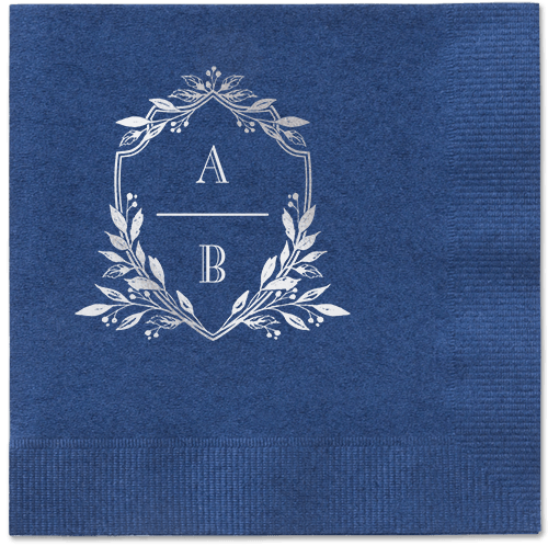 Classic Herald Napkin, Grey, Navy