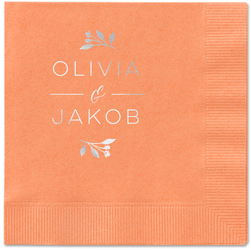 Delicate Blooms Napkin, Grey, Coral