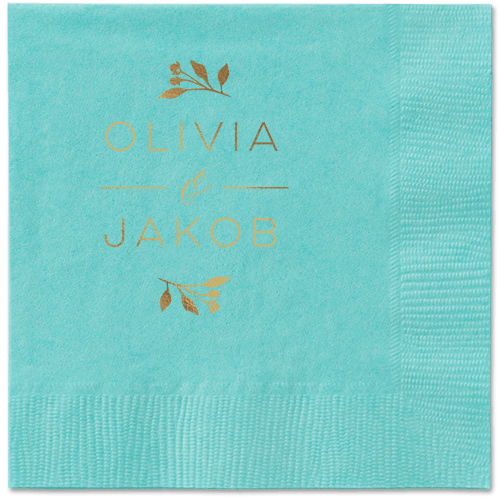 Delicate Blooms Napkin, Yellow, Aqua