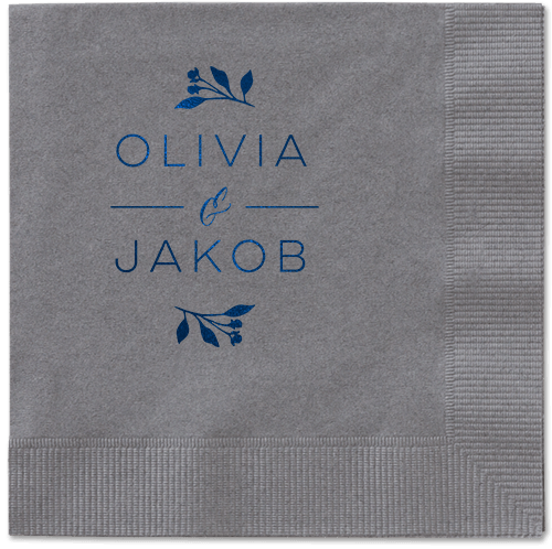 Delicate Blooms Napkin, Blue, Pewter, Midnight